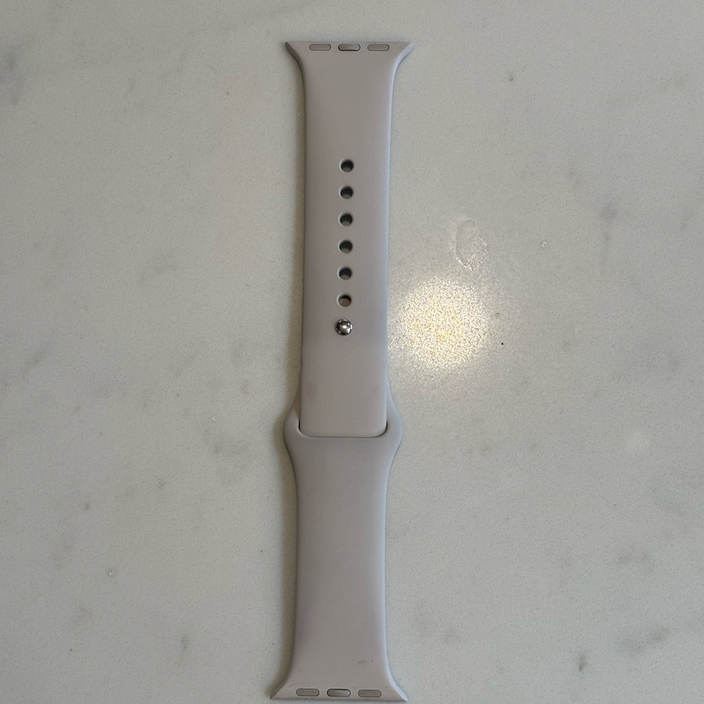 Authentic Apple Silicone Smartwatch Sport Band- in Starlight. S/M